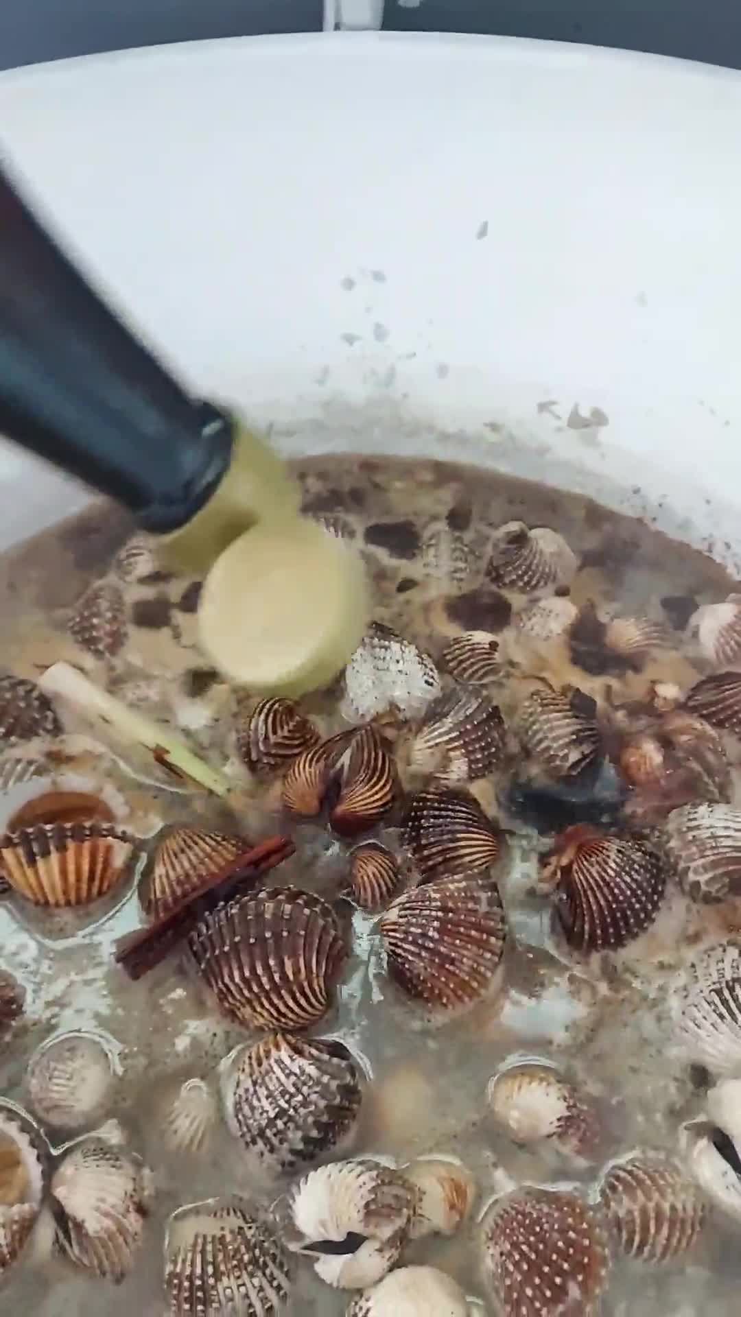 Gambar langkah 7 resipi Kerang masak kicap pekat likat.