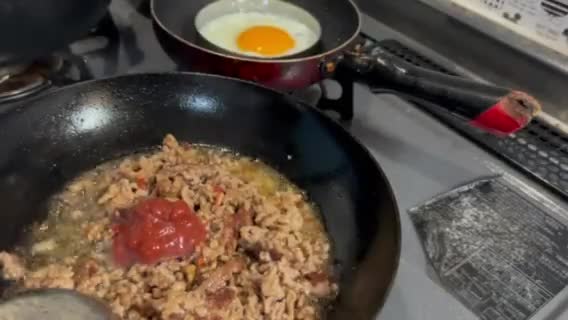 とーちゃん特製カレーミンチ丼作り方3写真