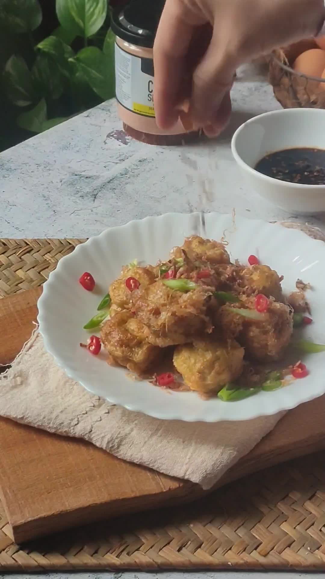 Gambar langkah 10 resipi Tauhu Berlauk Penuh Khasiat.