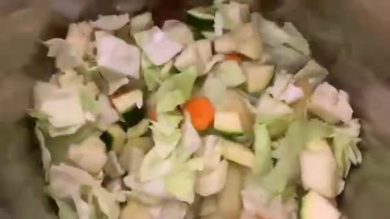A picture of step 2 of Fresh Minestrone with Tubettini and Vegetable Purée from Scraps.