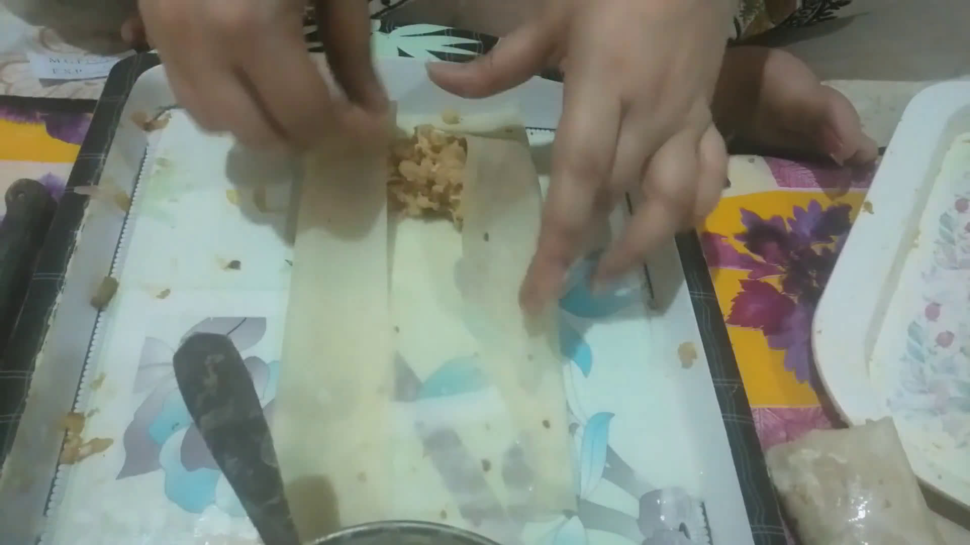 A picture of step 9 of Chicken Macaroni Spring Rolls.
