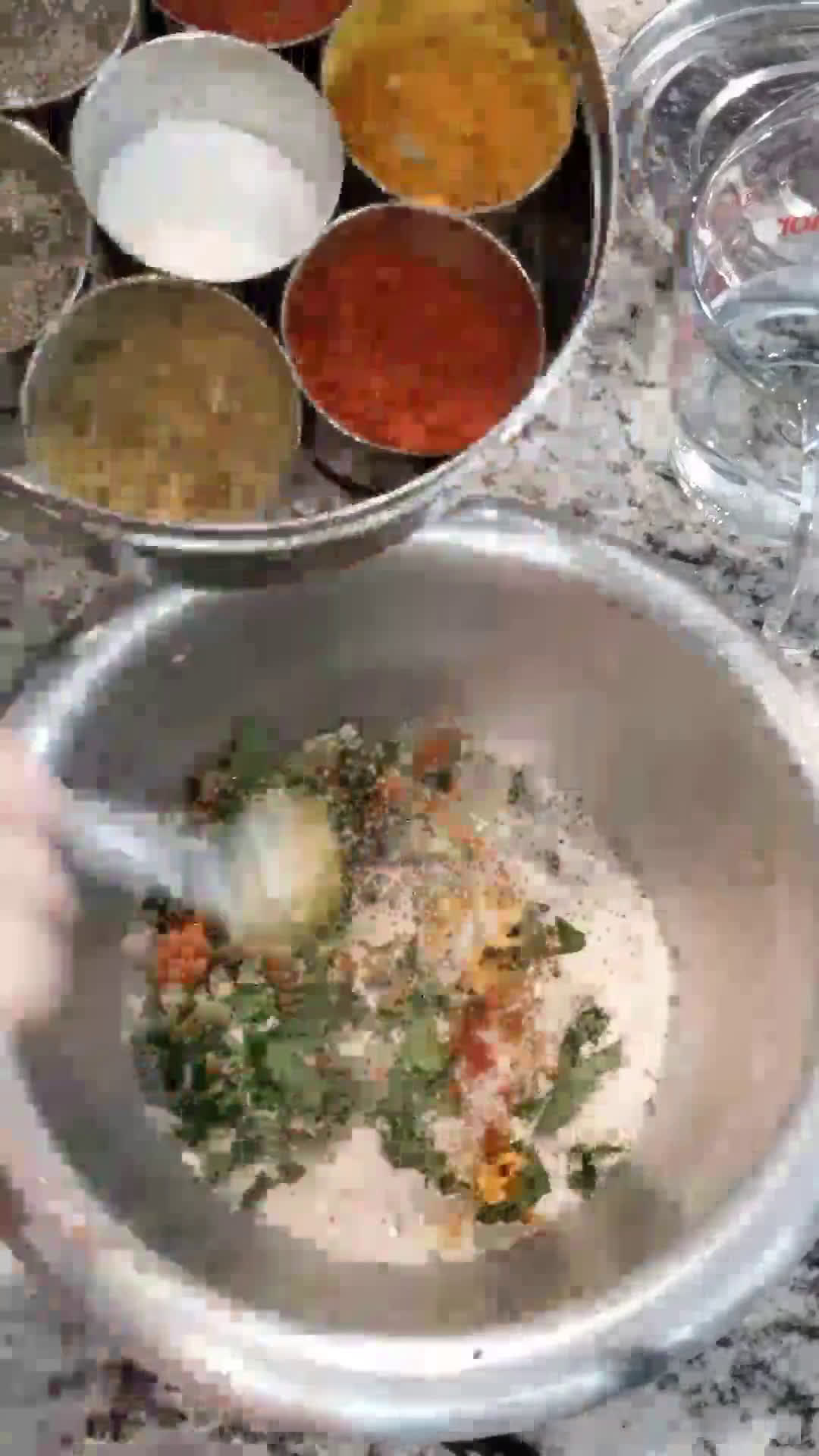 A picture of step 2 of Potato paranthas with whole wheat & veggie dough.