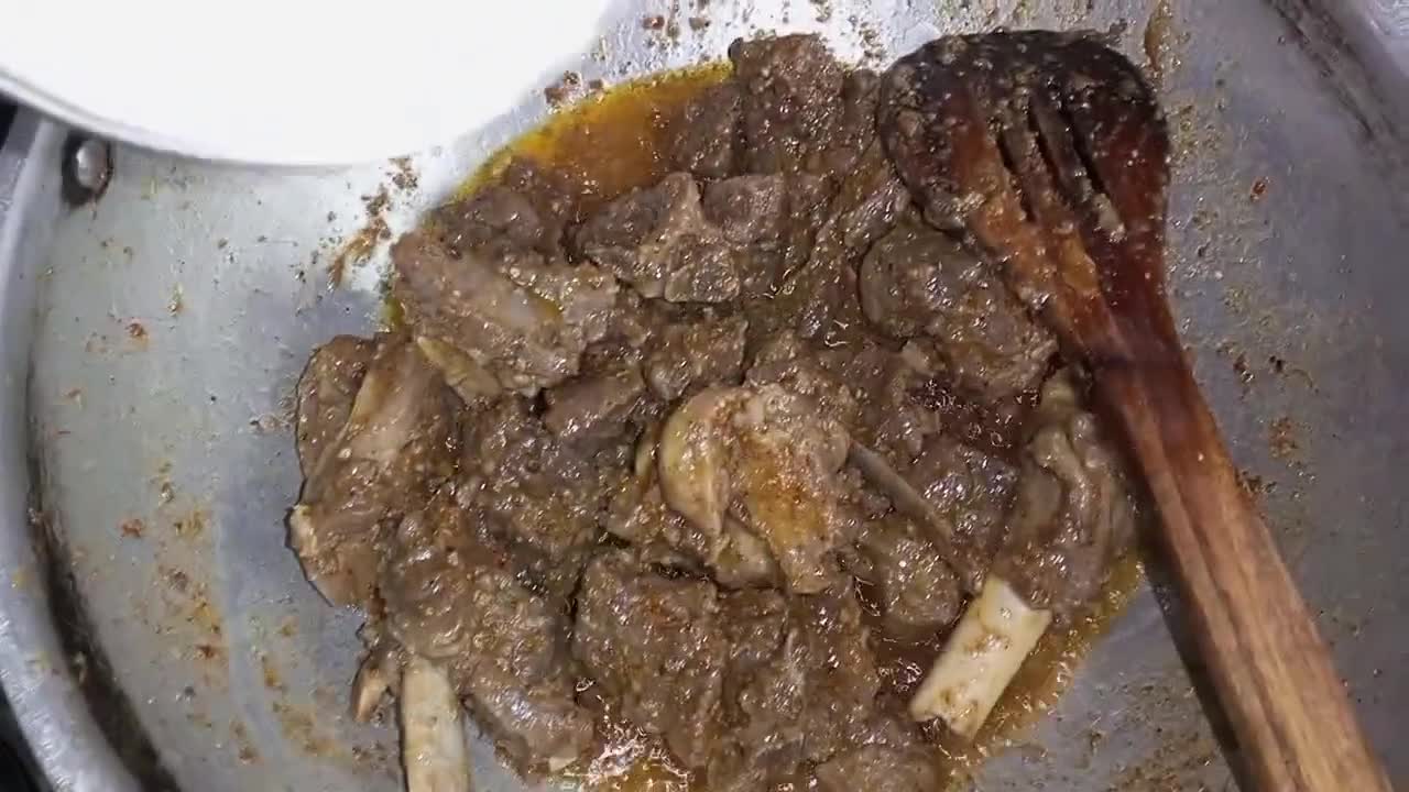 A picture of step 2 of Butt Mutton Karahi 😋❤🍲.