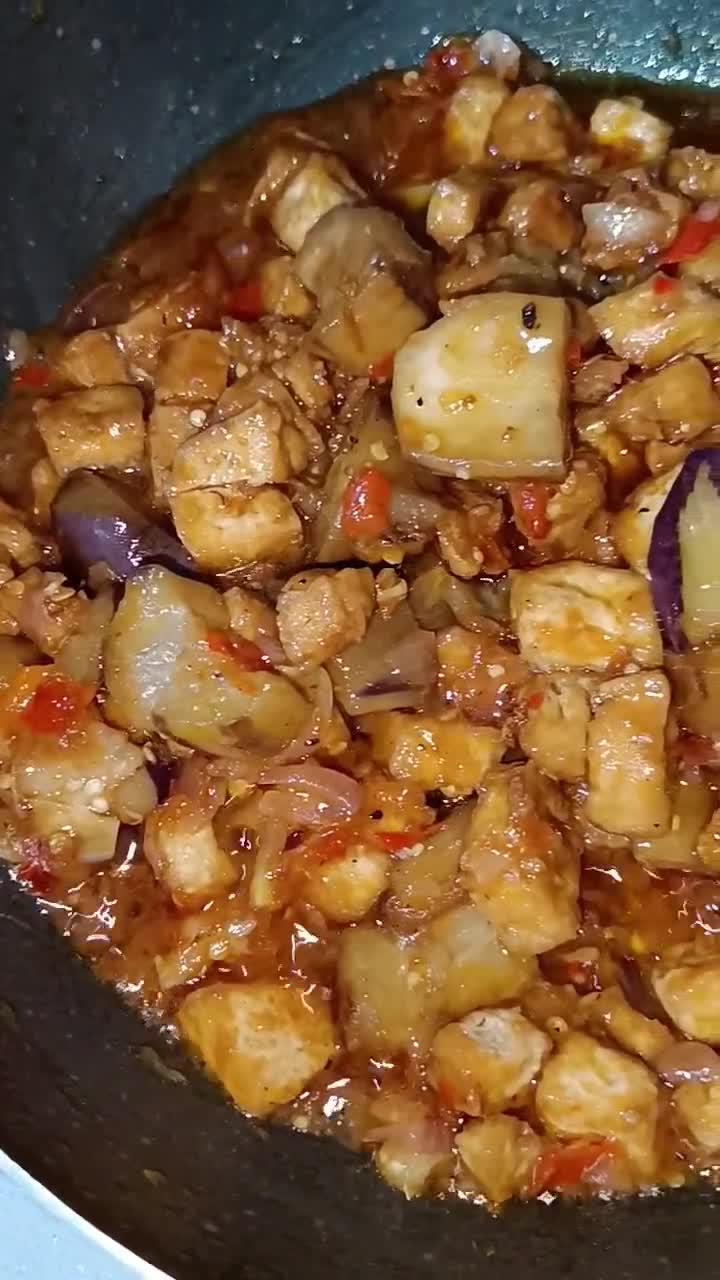 Foto langkah ke 4 dari resep Terong tahu saos tiram.