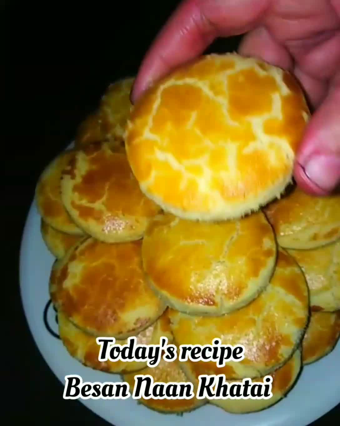 A picture of step 1 of Besan Naan Khatai.