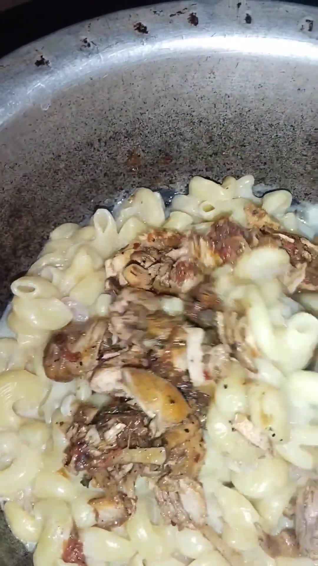 A picture of step 6 of Instant Macaroni with leftover karahi.