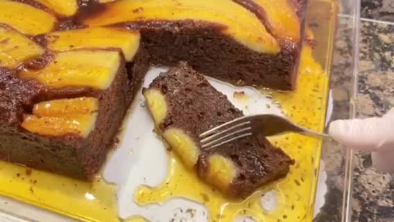 Foto del paso 13 de la receta: Pastel de chocolate con plátano caramelizado