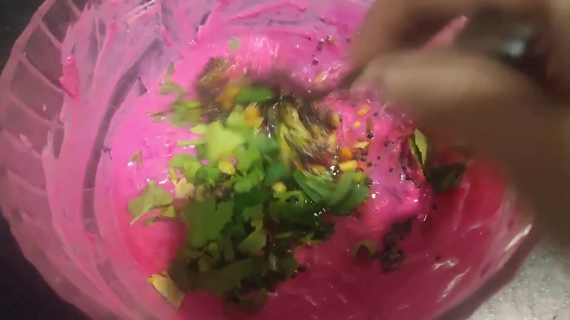 A picture of step 2 of Beetroot Raita.