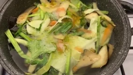 A picture of step 5 of Fresh Minestrone with Tubettini and Vegetable Purée from Scraps.