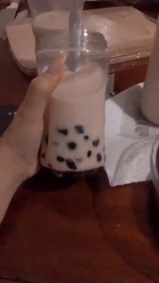 Hình bước làm 8 của món Trà sữa trân châu đường đen