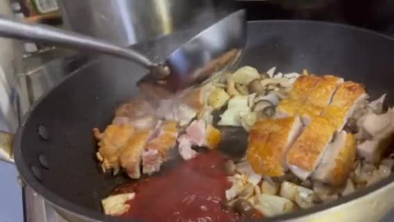 とーちゃんのローストチキンのパスタ作り方5写真