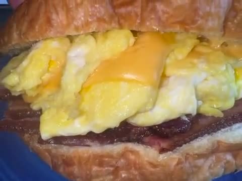 A picture of step 3 of Bacon Egg Cheese on Freshly Baked Croissant.