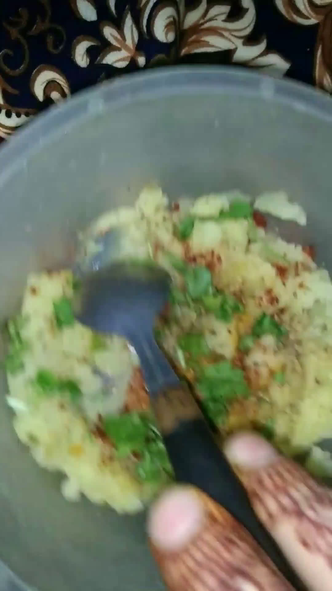 A picture of step 2 of Aloo ka paratha.