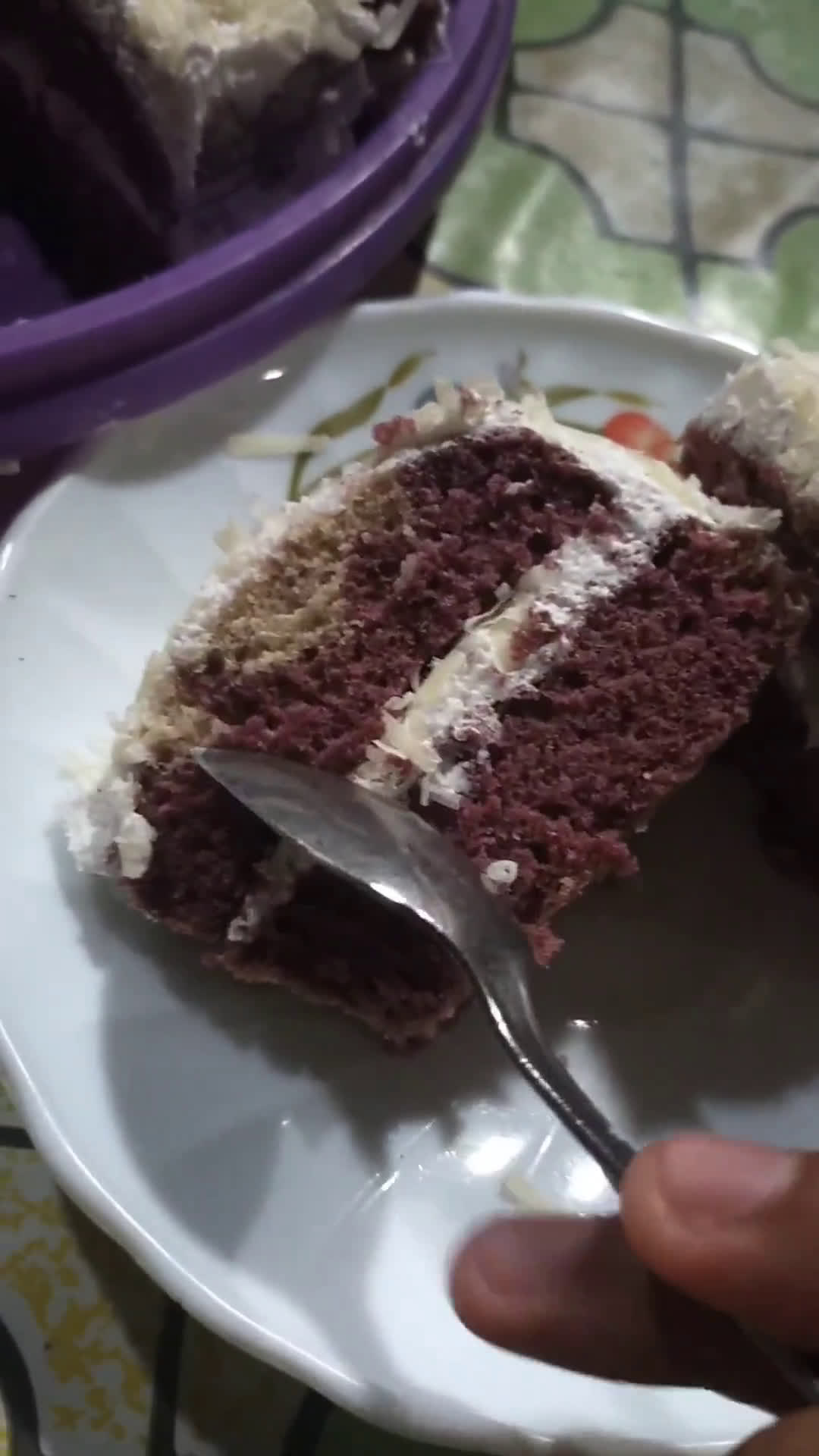 Foto langkah ke 7 dari resep Bolu panggang 2 telur rasa taro.