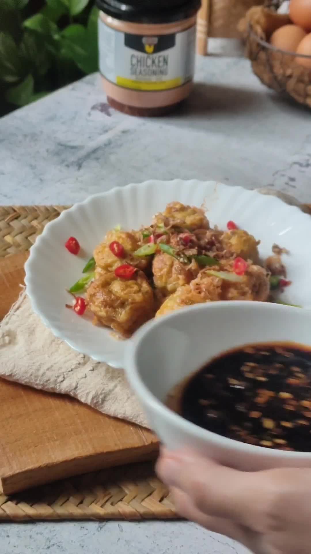Gambar langkah 11 resipi Tauhu Berlauk Penuh Khasiat.