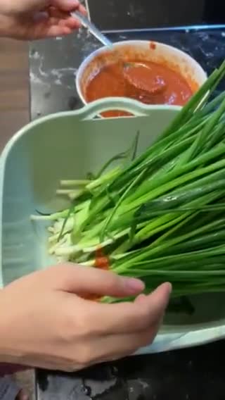 Hình bước làm 5 của món Kim chi hành lá - 파김치