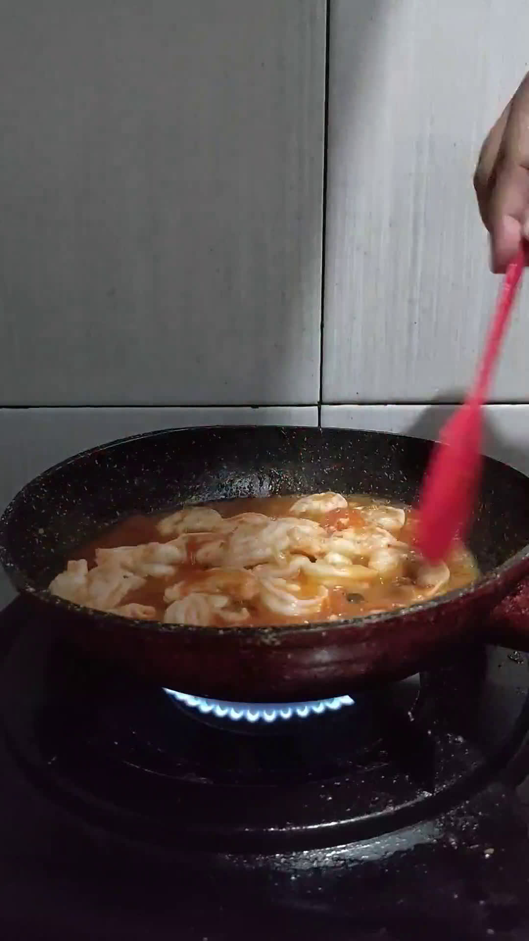 Foto langkah ke 3 dari resep Udang Asam Pedas.
