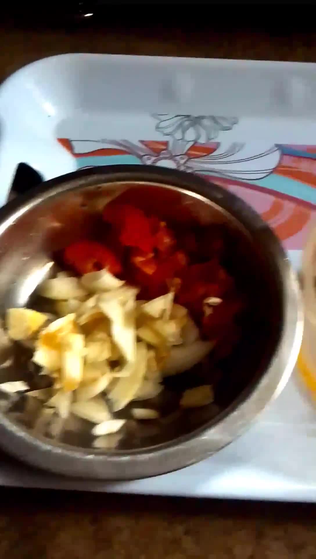 A picture of step 1 of Scrambled Eggs Macaroni.