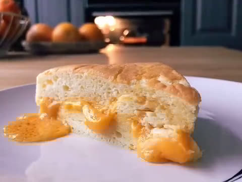 Hình bước làm 6 của món 💚 Bánh Bông Lan Đài Loan Nhân Cheddar