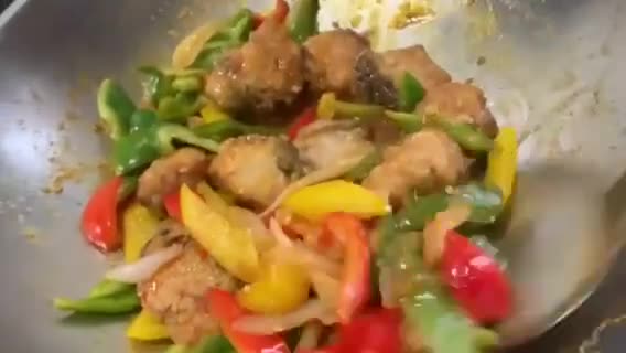 炸石斑魚塊の糖醋彩椒的食譜步驟10照片