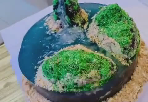Foto langkah ke 9 dari resep Jelly Island Cake.