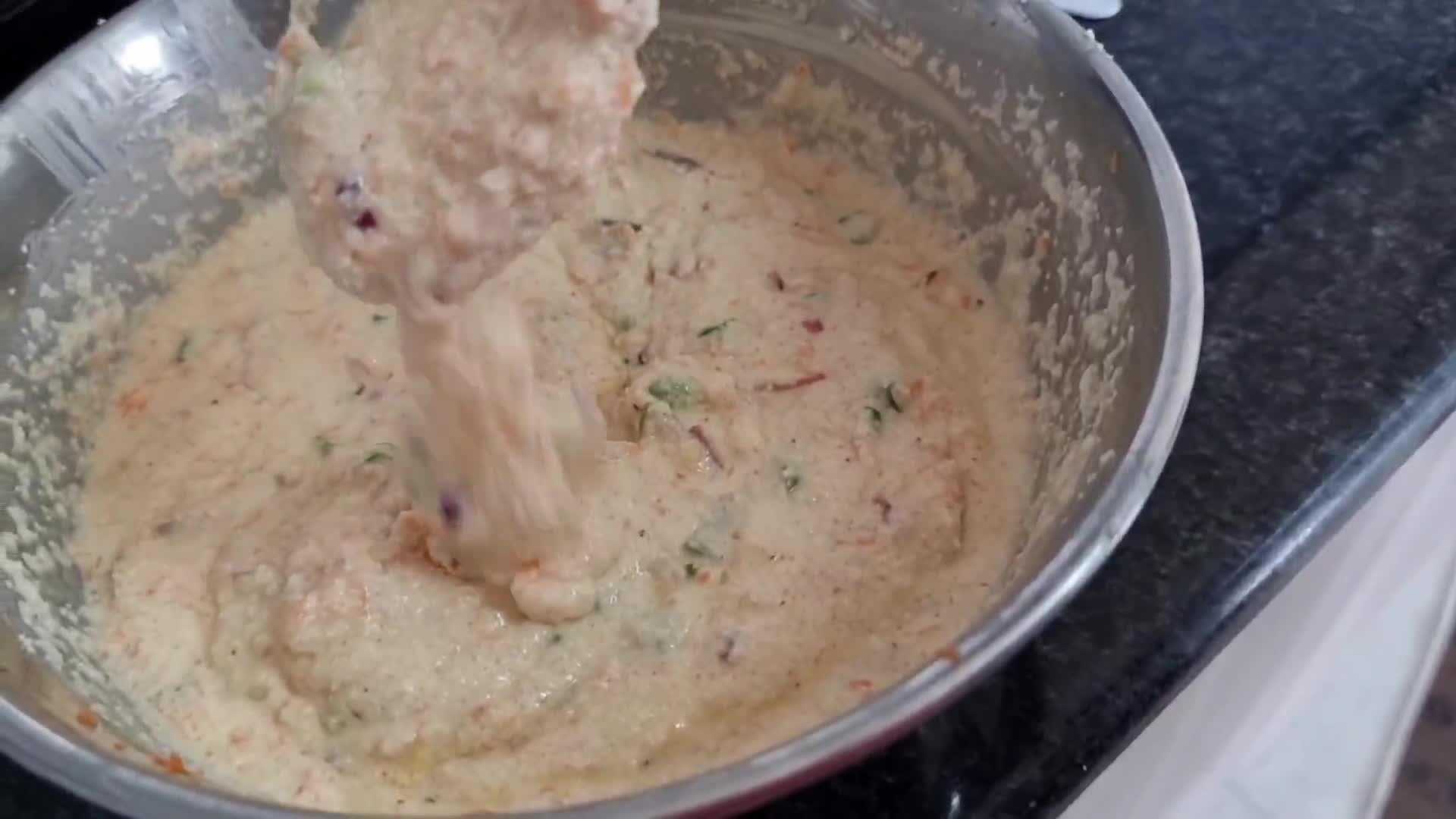 A picture of step 3 of Savoury waffles.