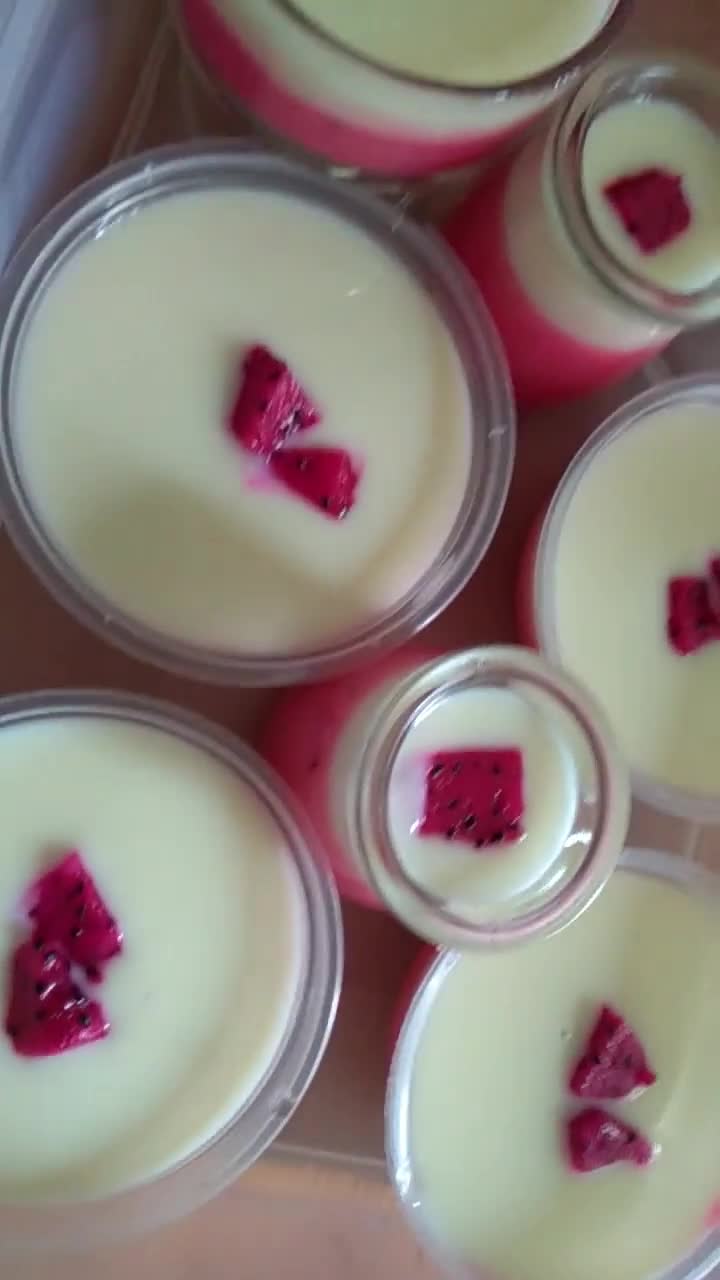 Foto langkah ke 6 dari resep Puding Vla Susu Buah Naga.