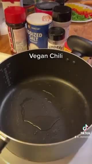 A picture of step 2 of Vegan Chili.