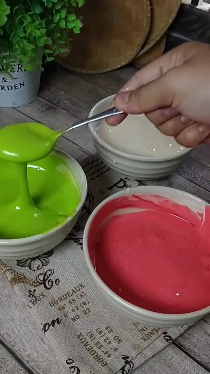 Gambar langkah 4 resipi Apam tembikai inti coklat.