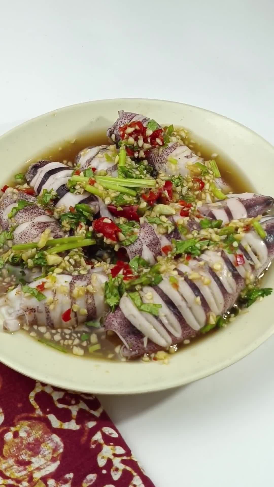 Gambar langkah 4 resipi Sotong Ala Thai.