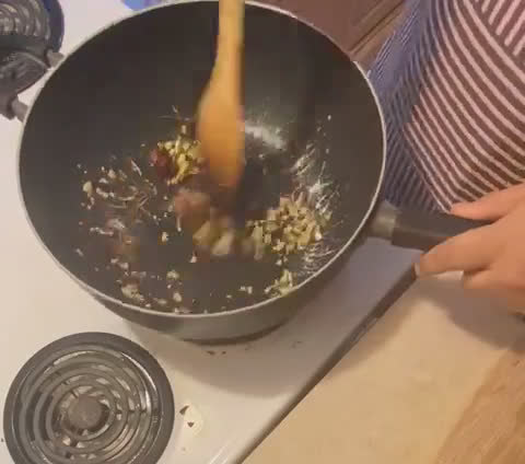 A picture of step 2 of Hot Desi Garlic Fried Rice.