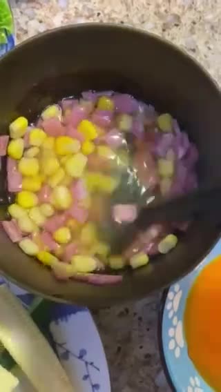 玉米火腿玉子燒的食譜步驟2照片
