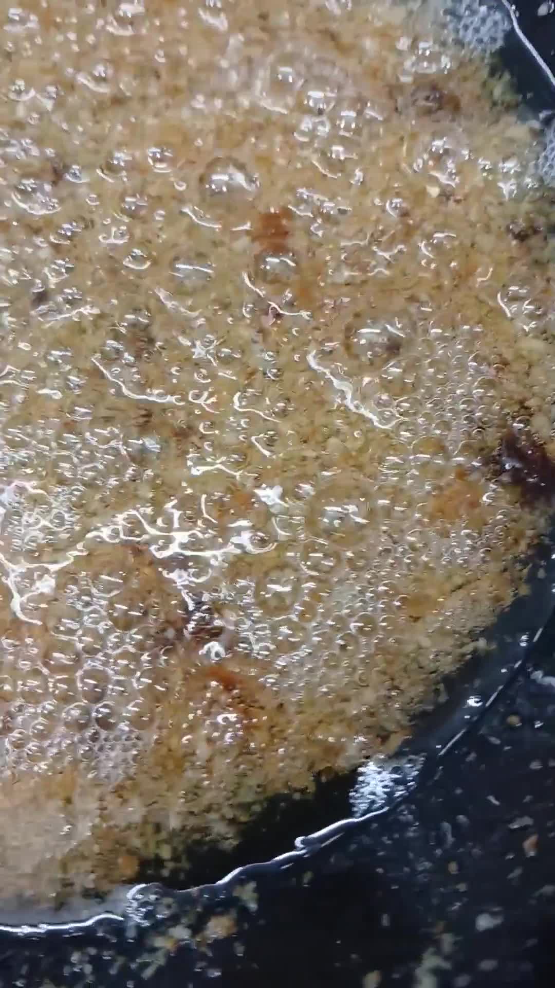 A picture of step 3 of Amaranth or Rajgira Halwa.