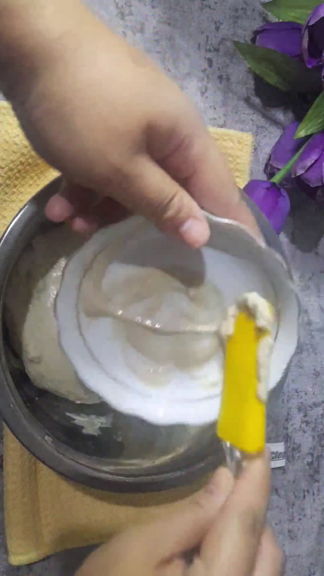 Foto langkah ke 2 dari resep Roti sobek cokelat autolisis (tanpa ulen dan tanpa telur).