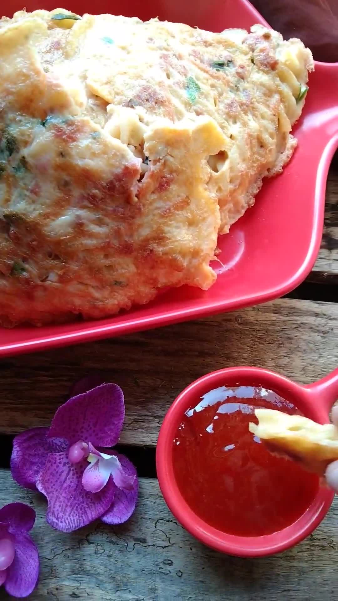 Gambar langkah 3 resipi Pasta telur.