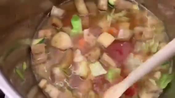 A picture of step 3 of Fresh Minestrone with Tubettini and Vegetable Purée from Scraps.