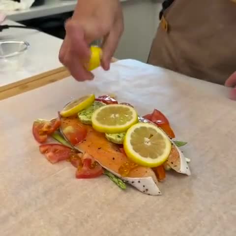 【AJ歐美食鋪】🐟紙包鮭魚🐟|高蛋白 清爽 電烤盤的食譜步驟4照片