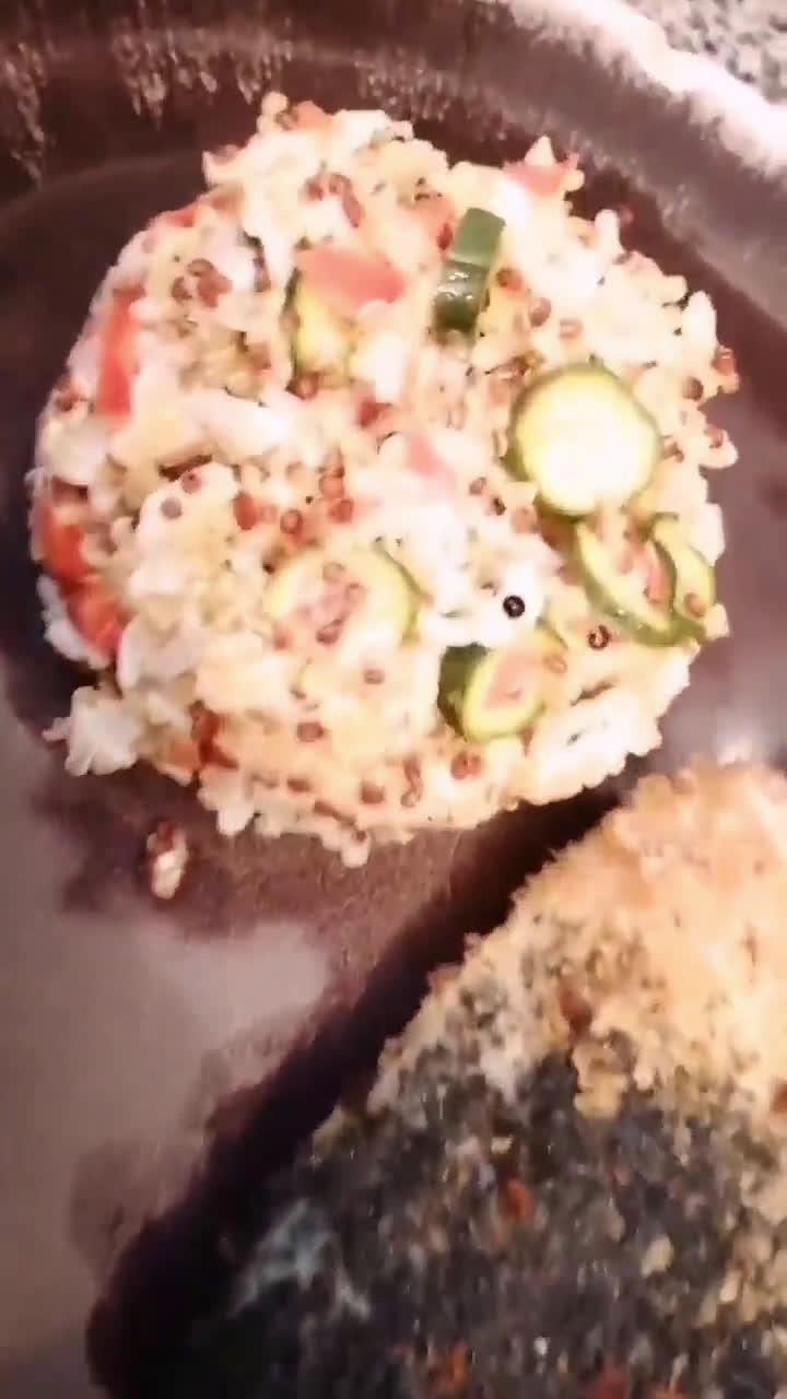 Une image de l'étape 6 de Crousti cabillaud a la djamicoo riz quinoa légumes 🌾🌶️.