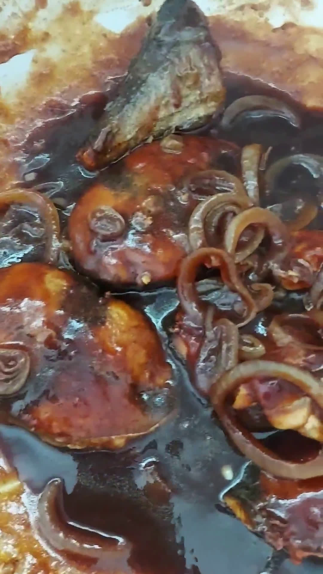 Gambar langkah 6 resipi Ikan tongkol masak kicap.