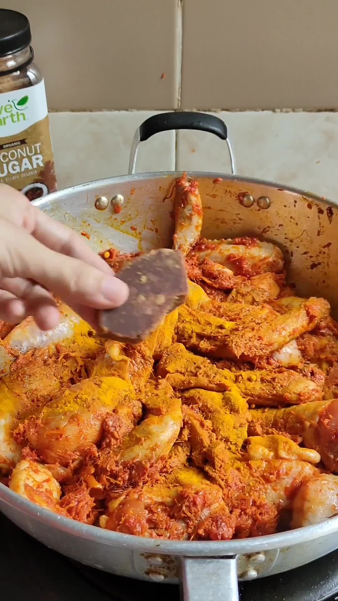 Gambar langkah 12 resipi Rendang Ayam.