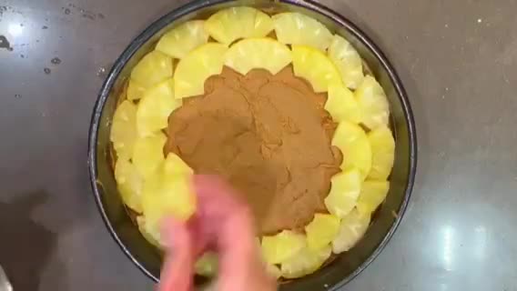 A picture of step 5 of Pineapple upside down cake.