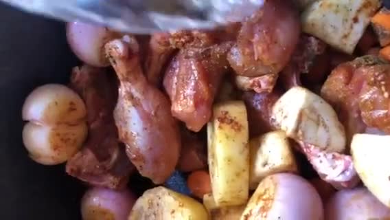 صورة لخطوة 4 من وصفة دجاج بالخضار