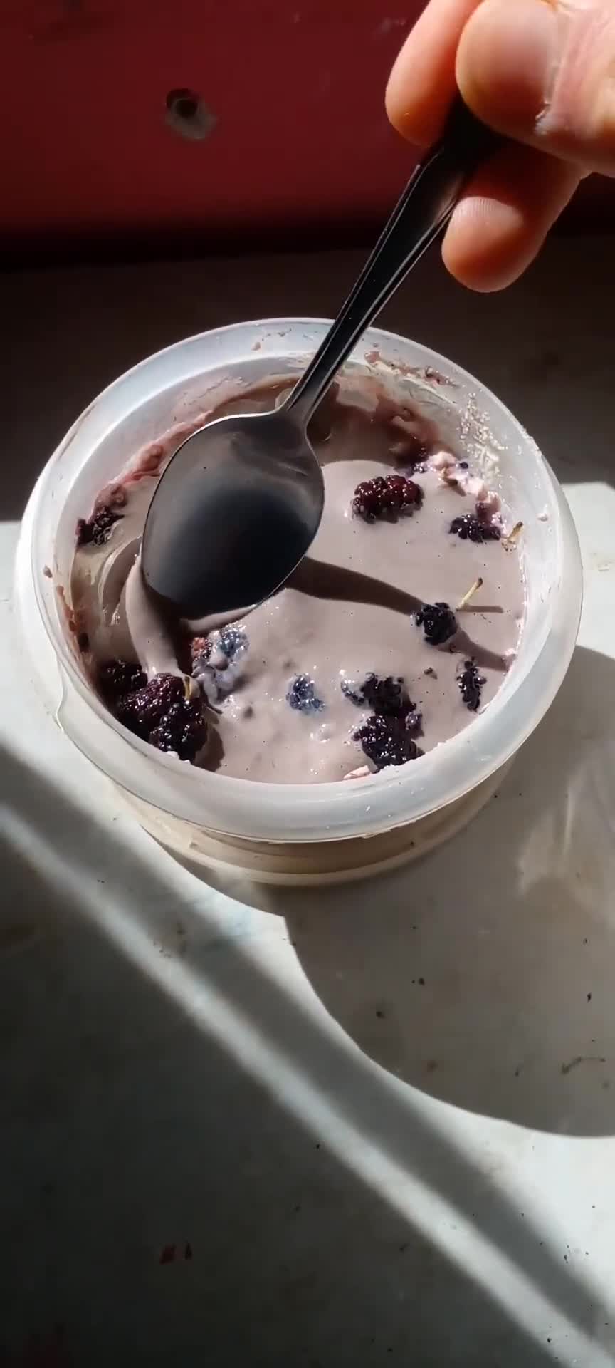 Foto del paso 3 de la receta: Avena trasnochada al limón con mora - Blended overnight oats