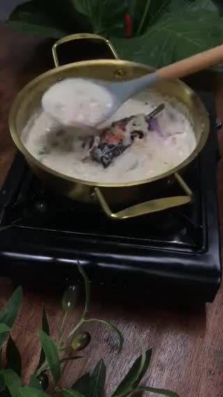 Gambar langkah 4 resipi Terung Bakar Kuah Santan.
