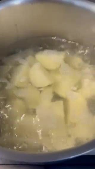 A picture of step 1 of Vegetarian Shepherd’s Pie.