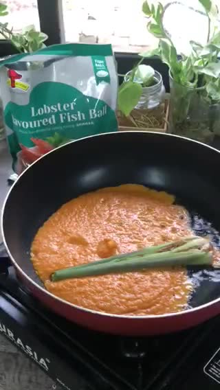 Gambar langkah 1 resipi Rendang Lobster.