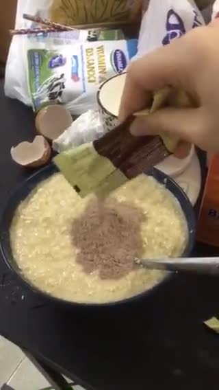 Hình bước làm 5 của món EATCLEAN: BÁNH CHUỐI CACAO YẾN MẠCH