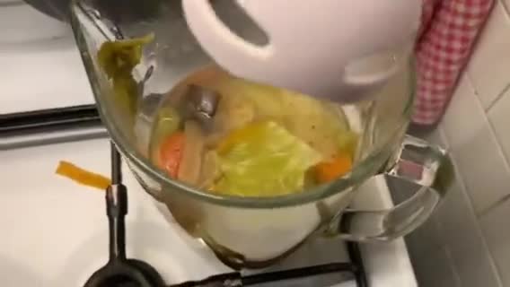 A picture of step 6 of Fresh Minestrone with Tubettini and Vegetable Purée from Scraps.