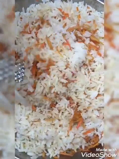 A picture of step 3 of Carrot Rice.