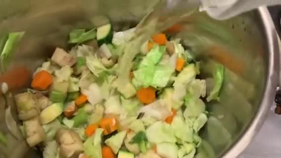 A picture of step 2 of Fresh Minestrone with Tubettini and Vegetable Purée from Scraps.